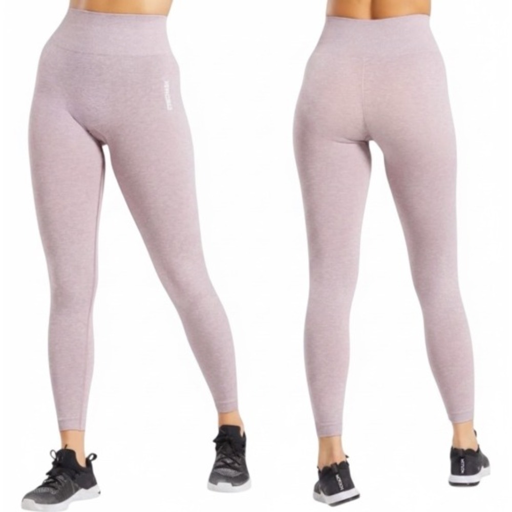 Gymshark Light Purple Lilac Heather ADAPT MARL SEAMLESS LEGGINGS Gym Pants Sz S